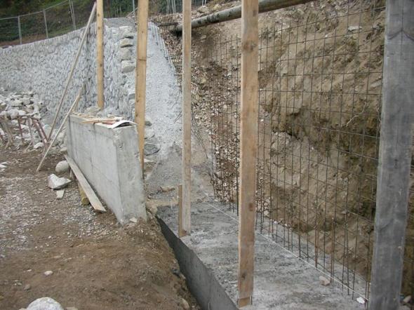 Errichtung von Geotexmauern
